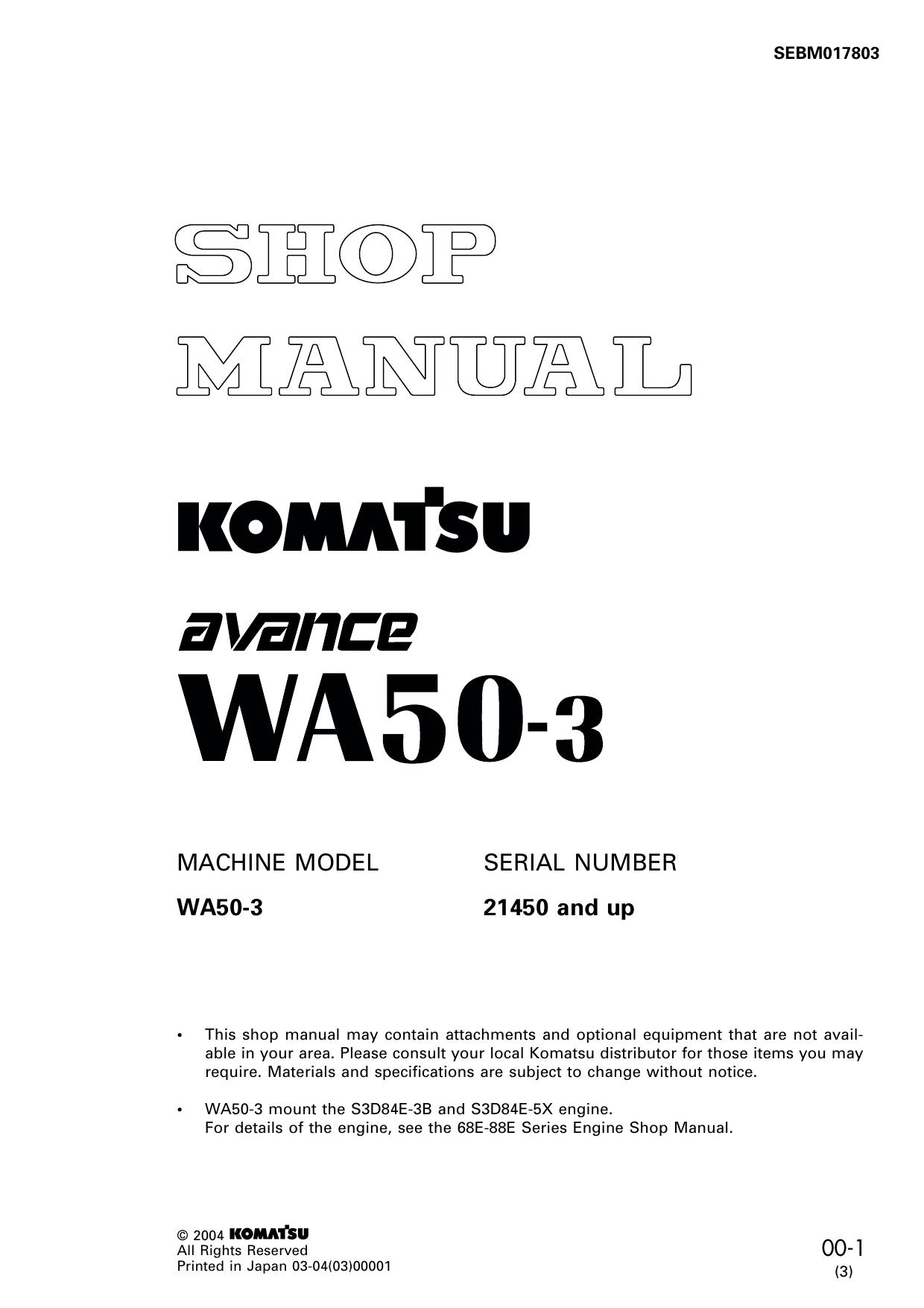 WA50-3 Shop Manual
